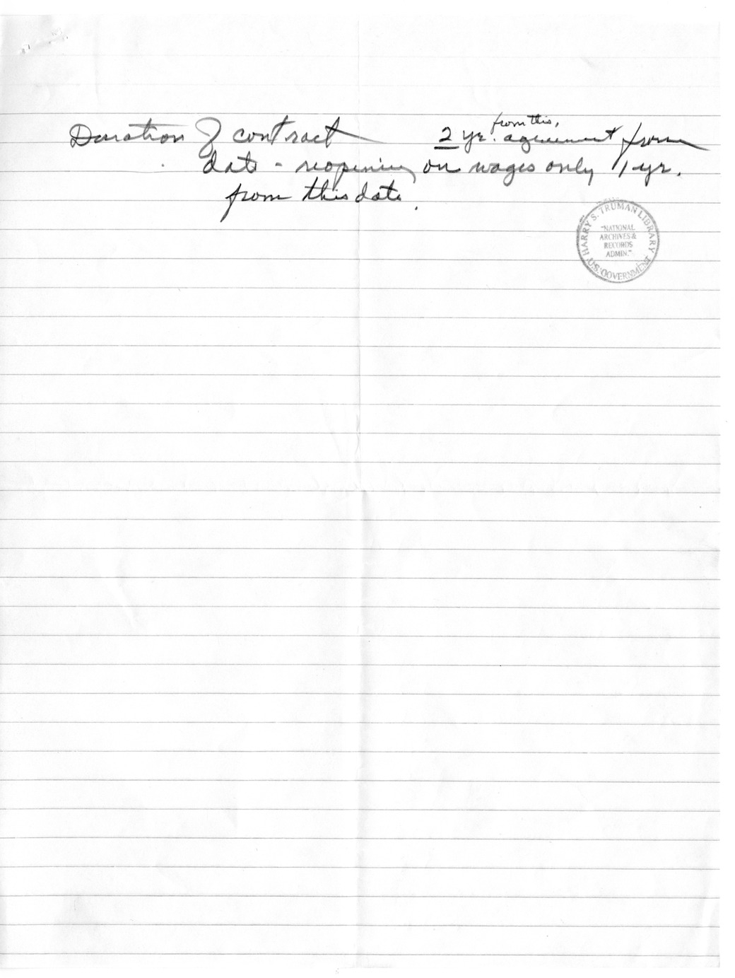 Notes on Meeting Between Philp Murray, Benjamin Fairless, and Arthur Goldberg