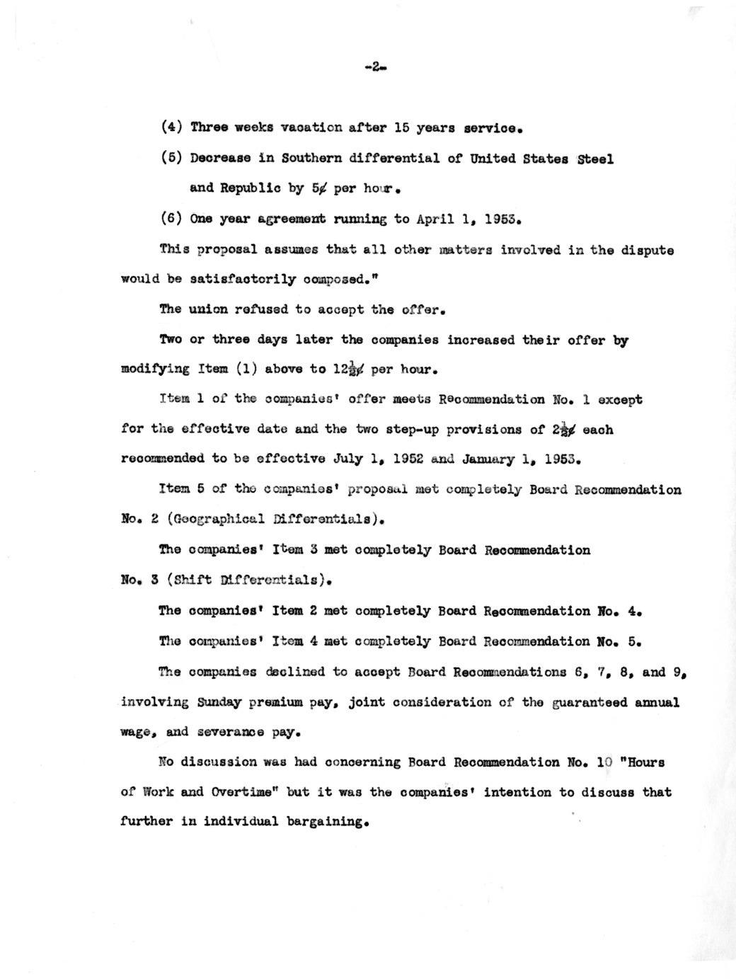 Memorandum Prepared by Industry Members at the Request of Dr. John Steelman