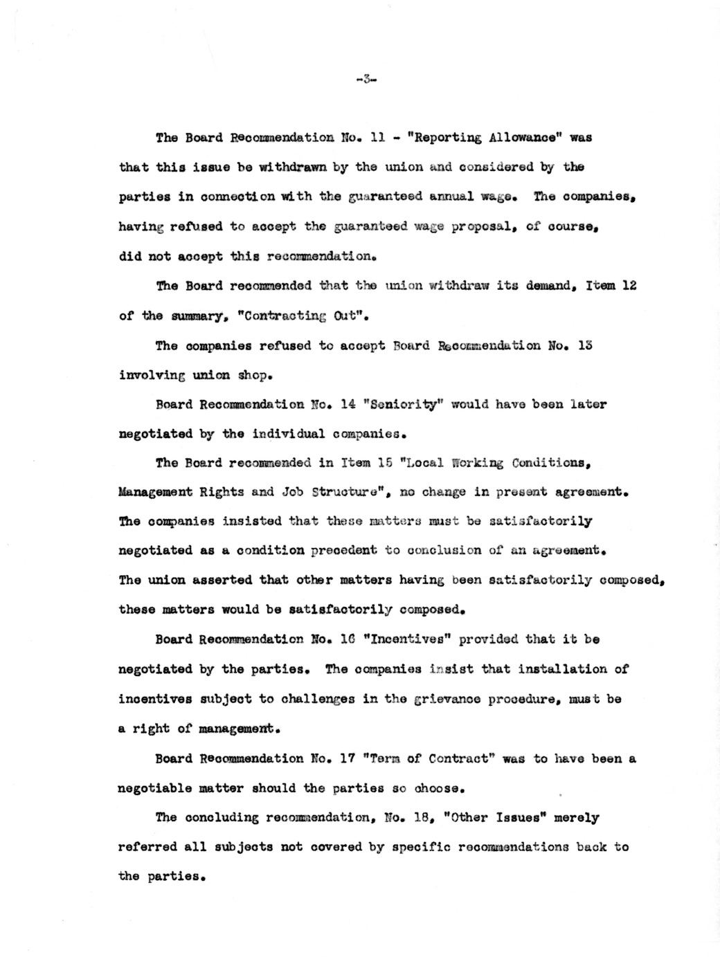 Memorandum Prepared by Industry Members at the Request of Dr. John Steelman