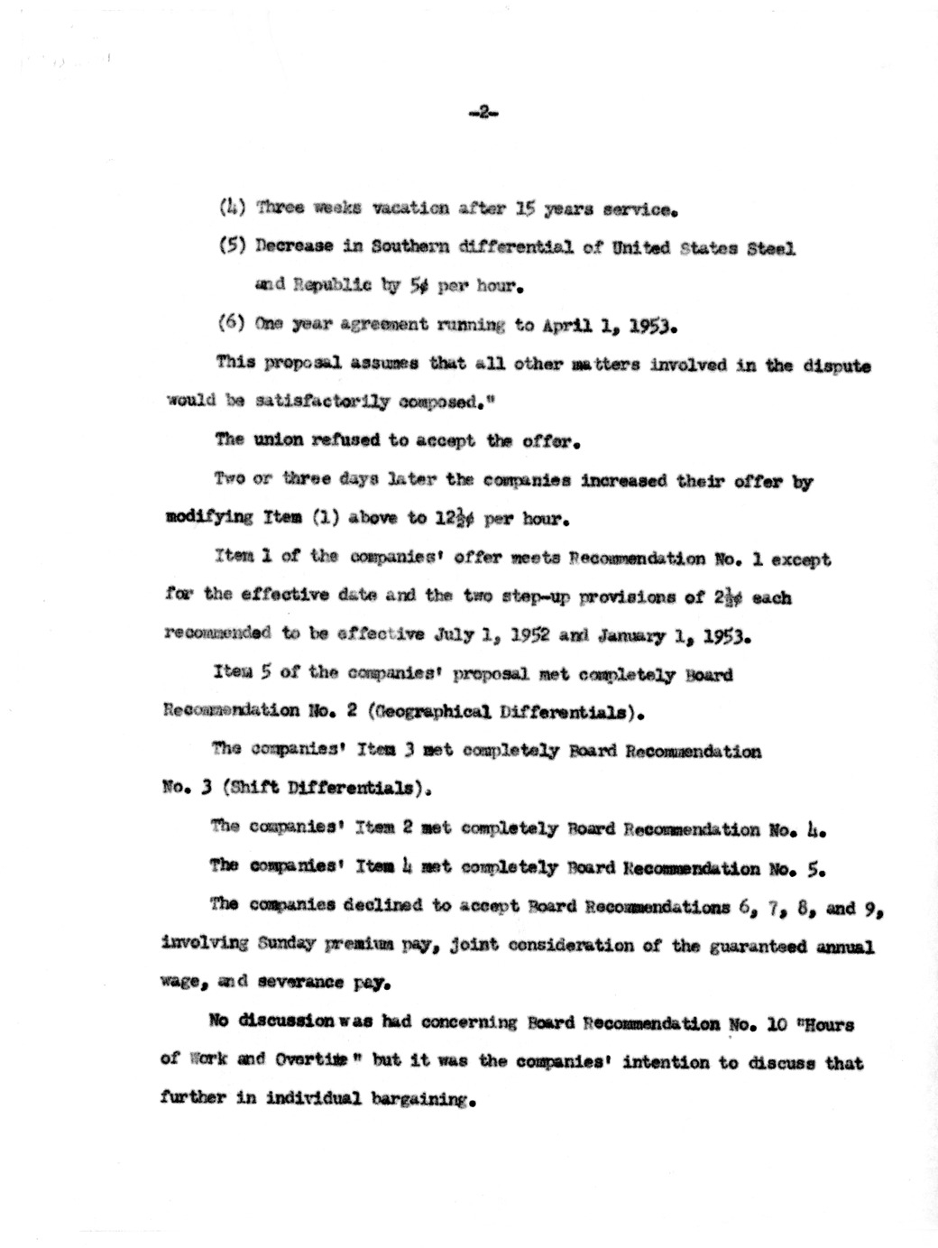 Memorandum Prepared by Industry Members at the Request of Dr. John Steelman