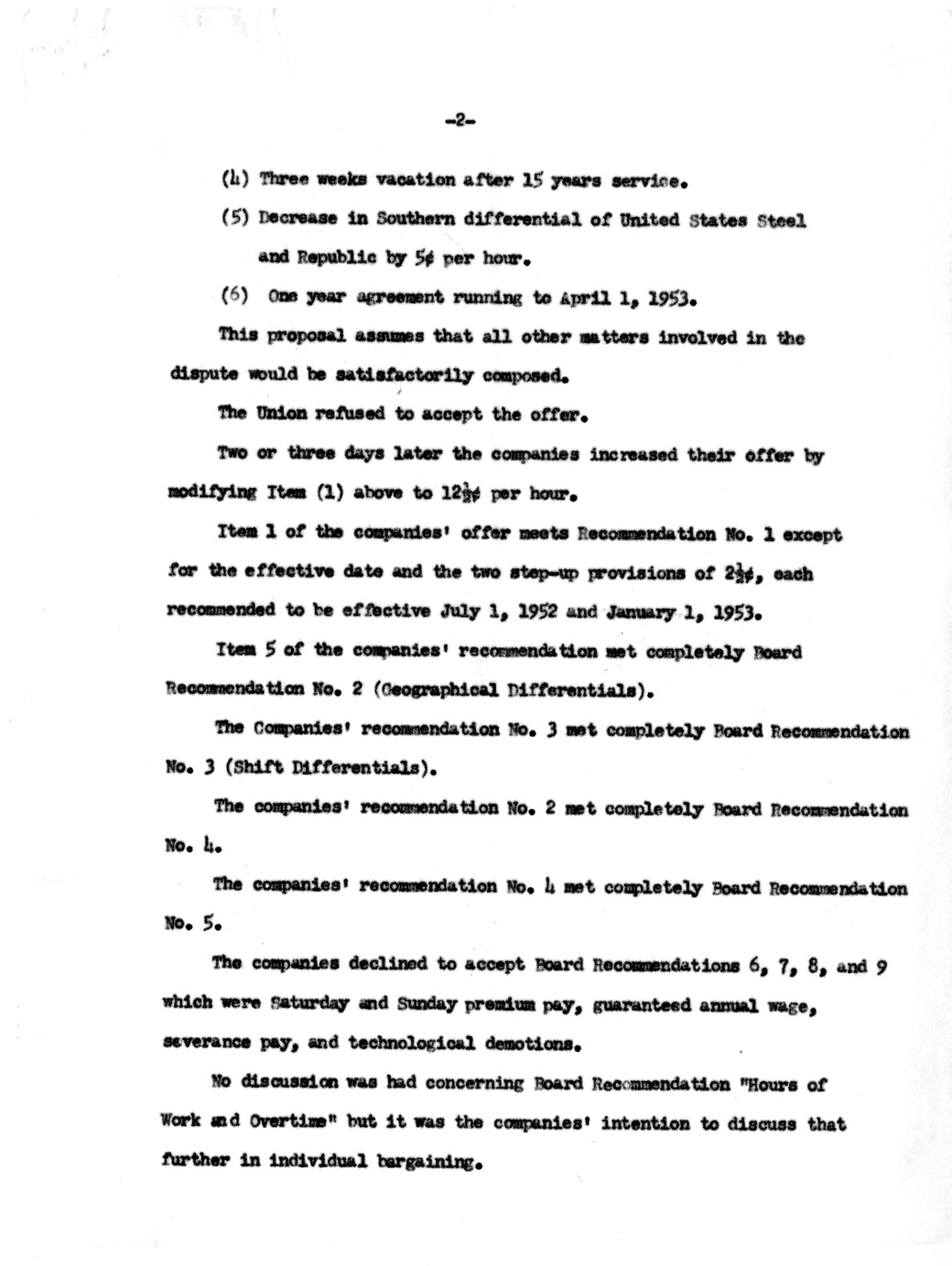 Memorandum Prepared by Industry Members at the Request of Dr. John Steelman