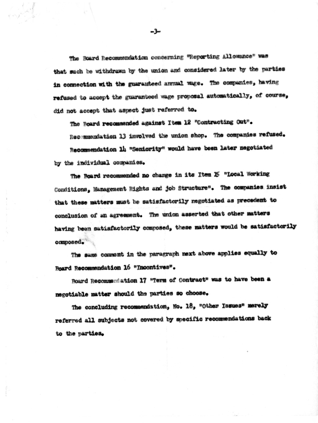 Memorandum Prepared by Industry Members at the Request of Dr. John Steelman