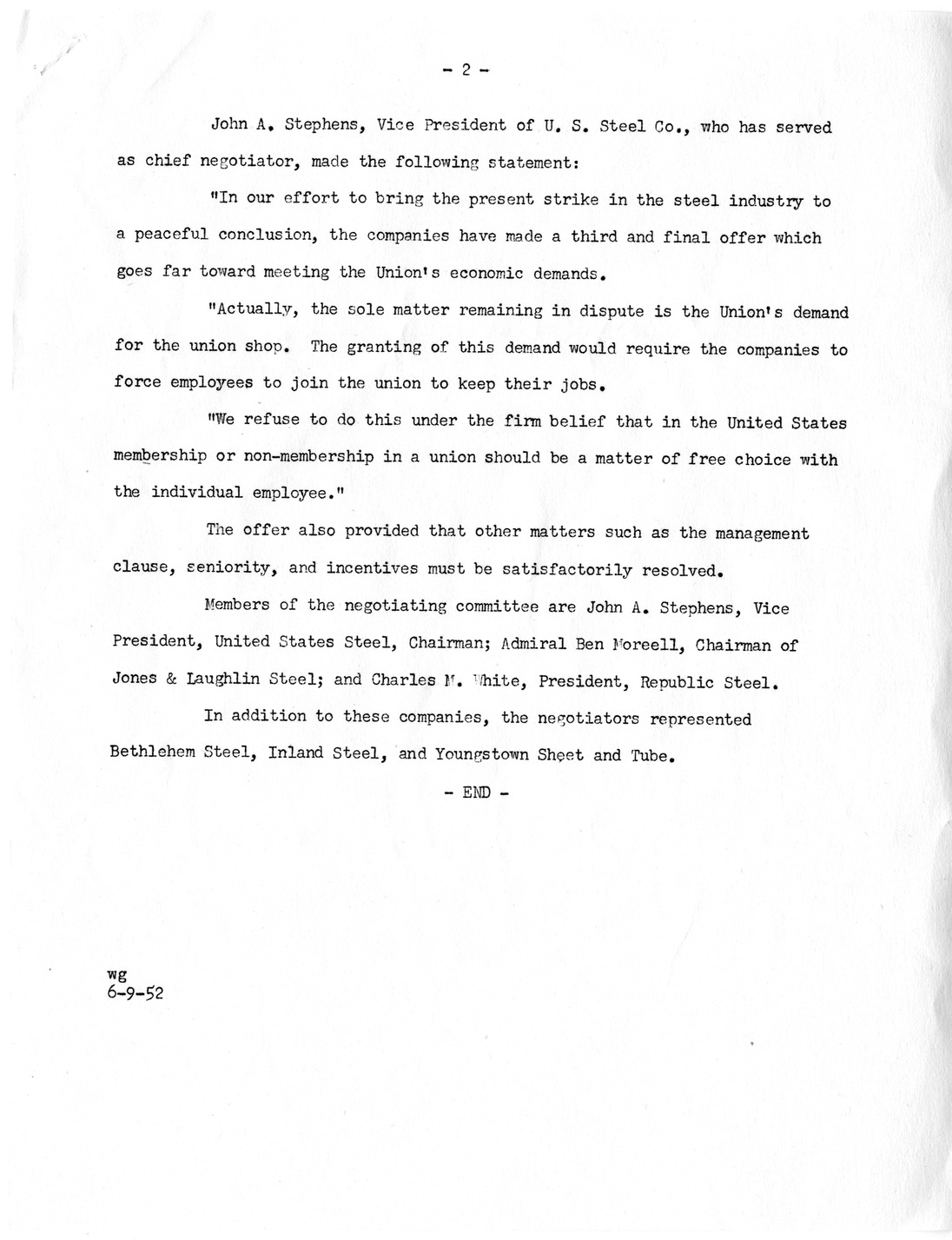 Statement of Phillip Murray with Related Material
