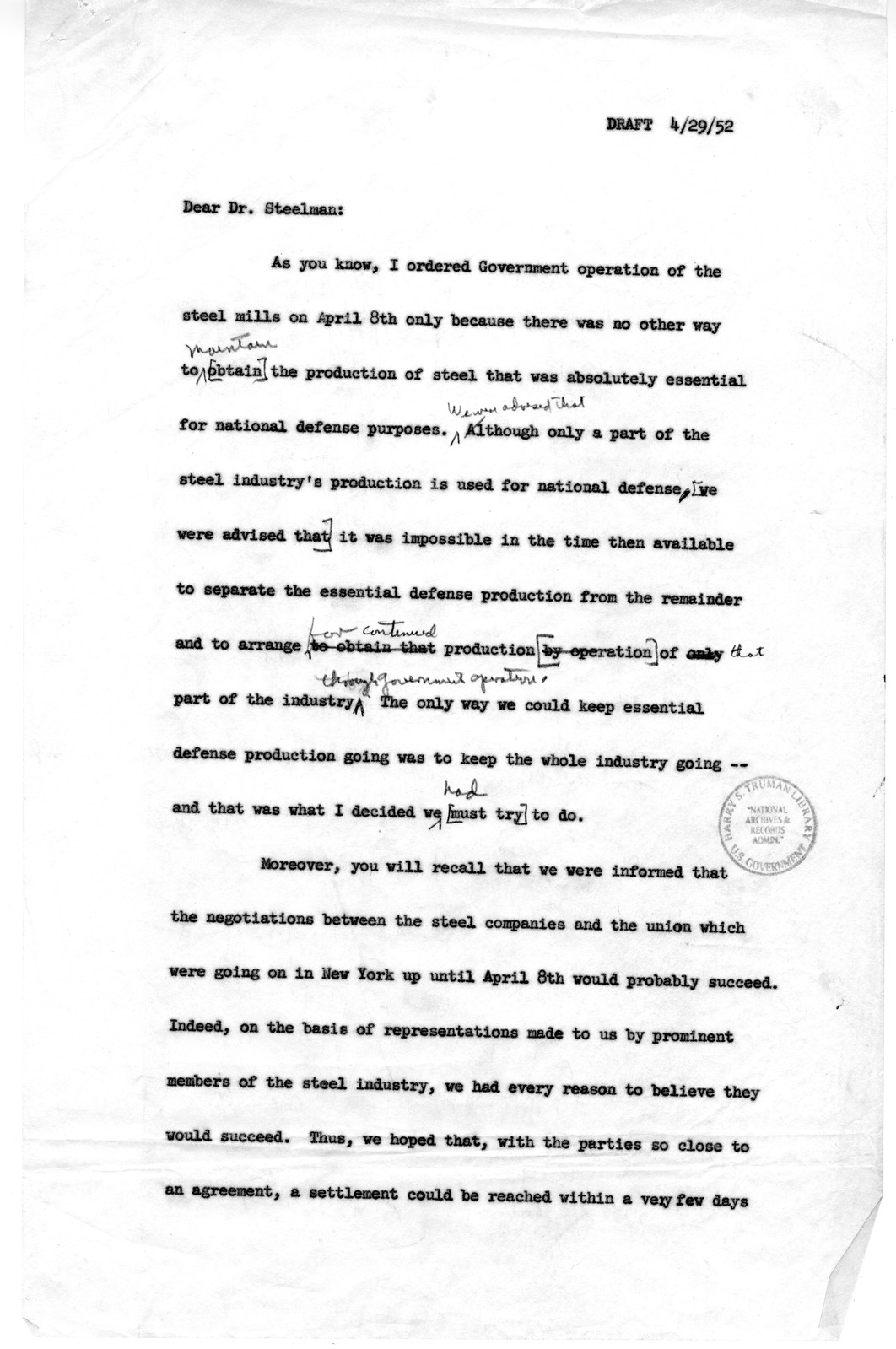 Note from Milton P. Kayle to David Stowe, with Attachment