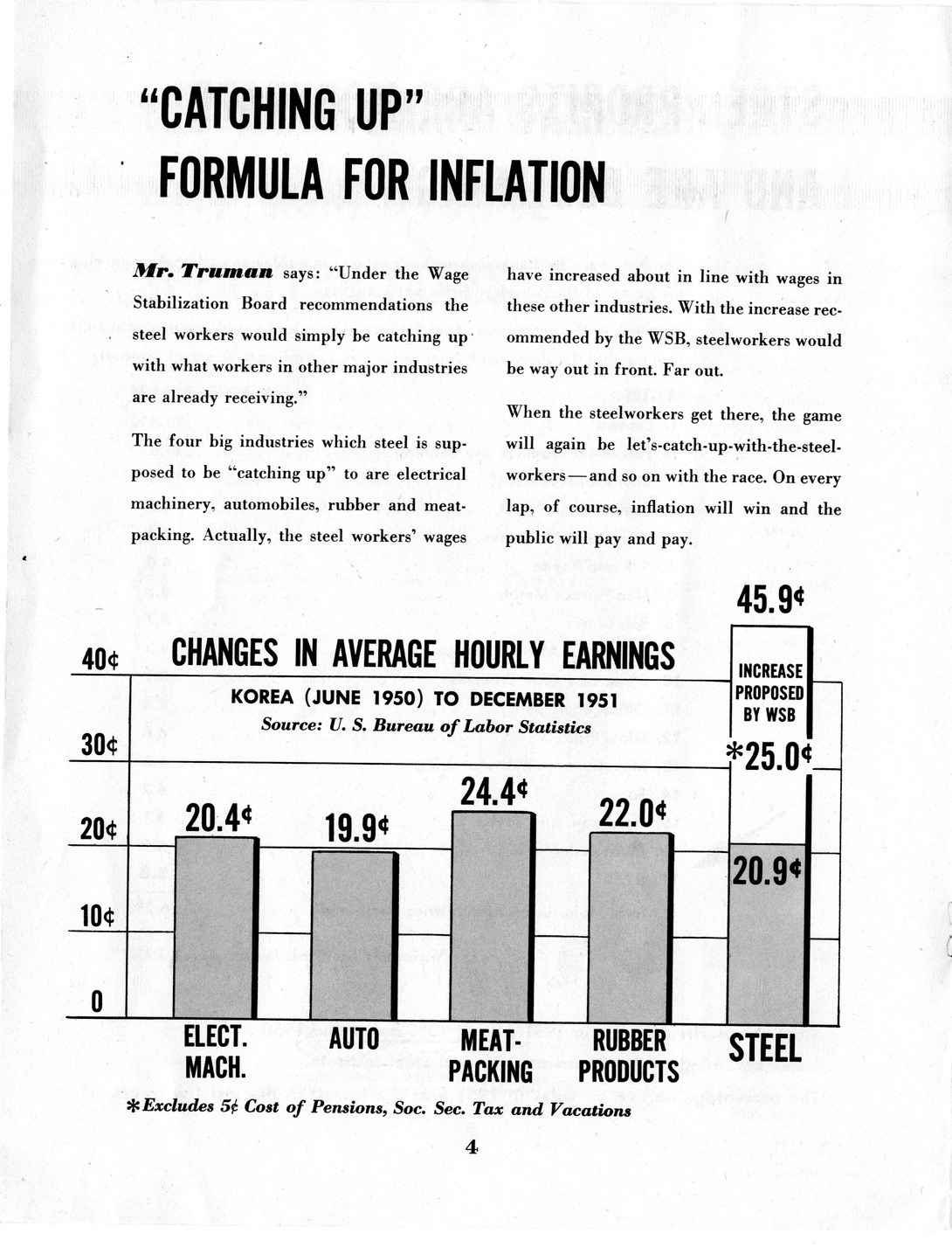 Brochure, "These are the Facts in the Steel Controversy," from Steel Companies in the Wage Case