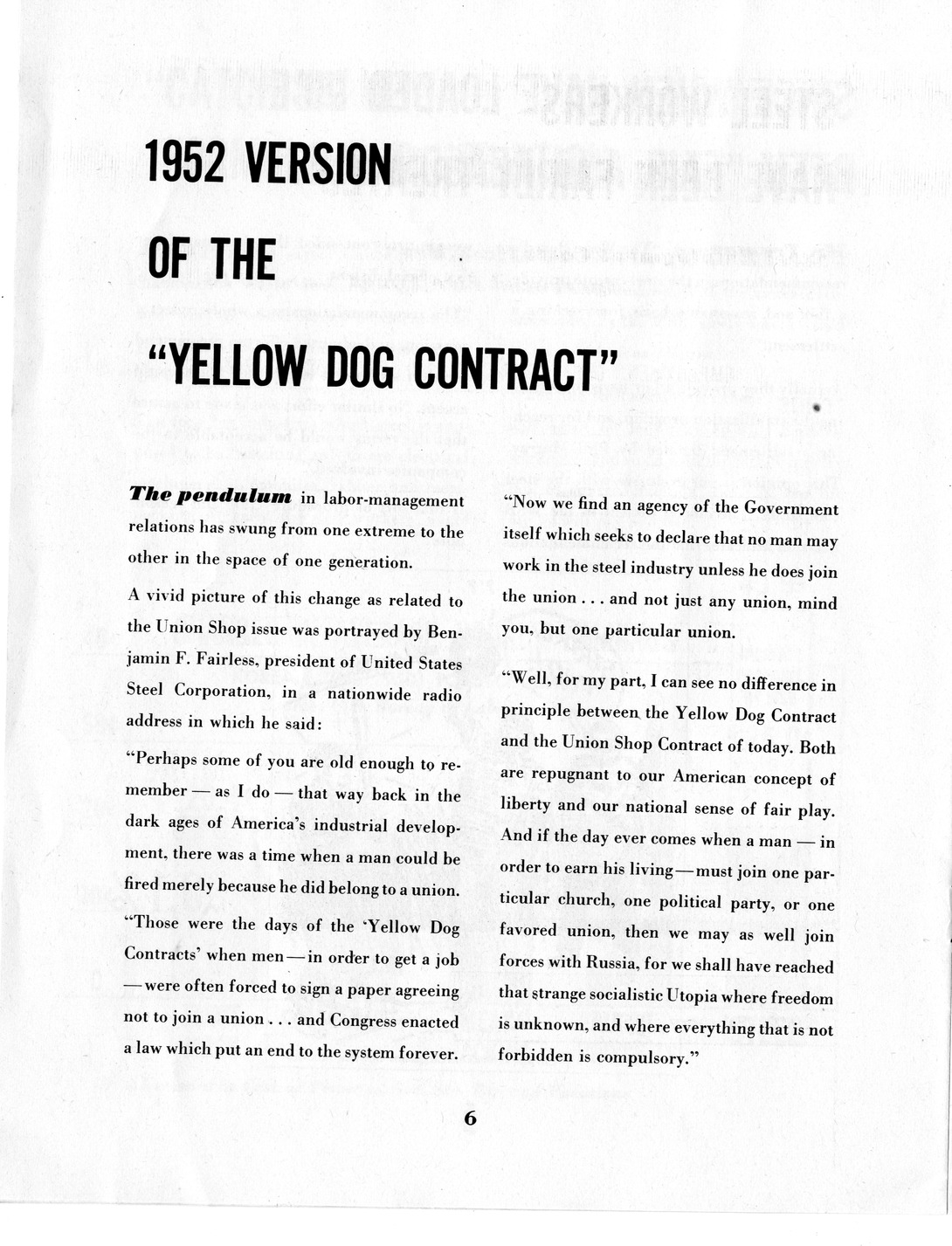 Brochure, "These are the Facts in the Steel Controversy," from Steel Companies in the Wage Case