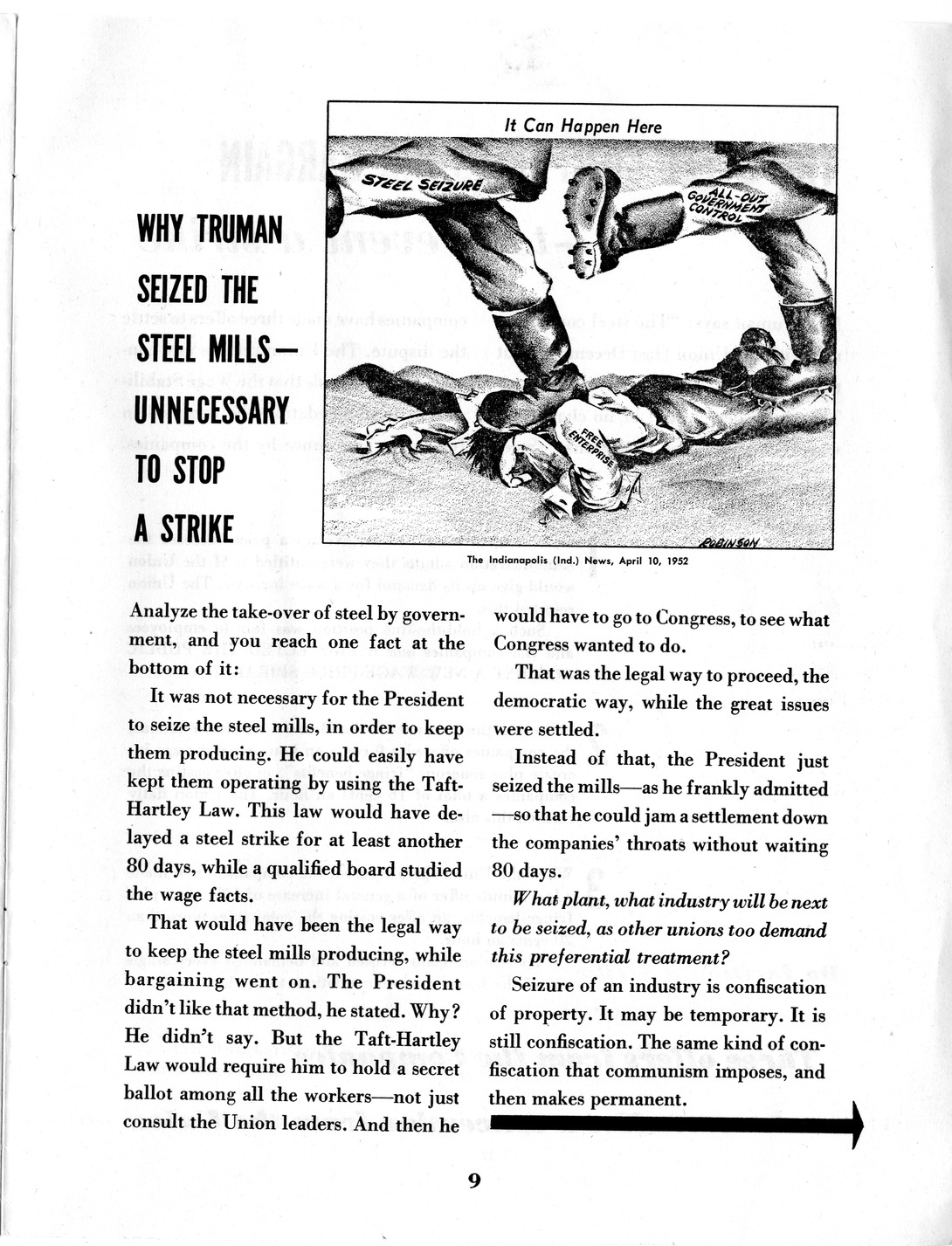Brochure, "These are the Facts in the Steel Controversy," from Steel Companies in the Wage Case
