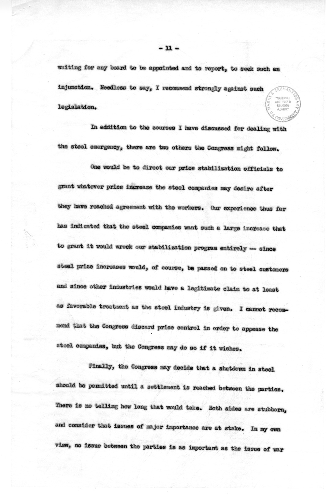 Letter to Congressman Michael Feighan with Related Material