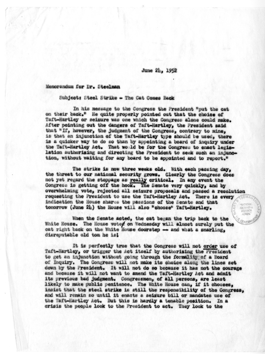 Memorandum from Milton Kayle to David Stowe, with Attachment