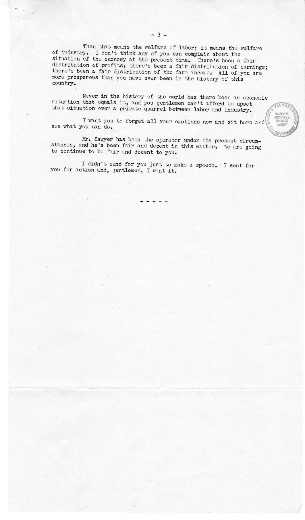 White House Press Releases Regarding the Steel Dispute