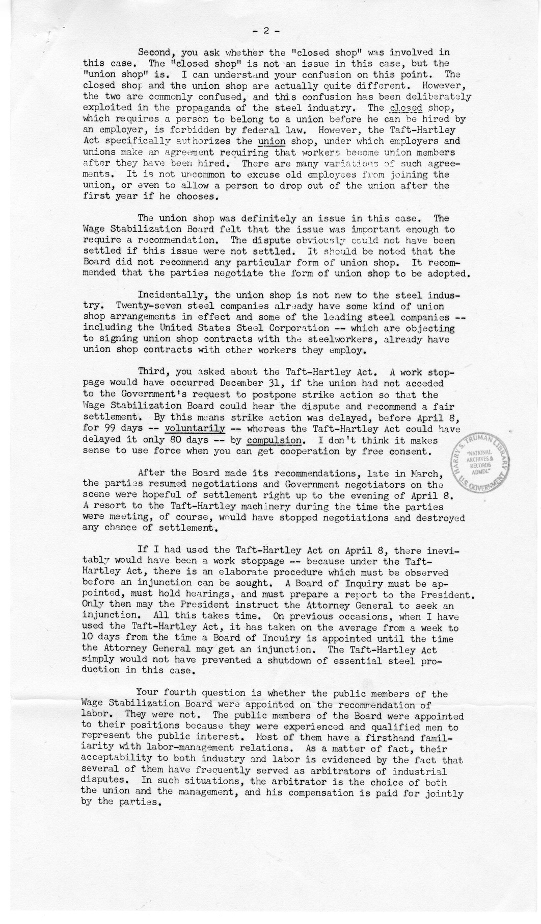 White House Press Releases Regarding the Steel Dispute