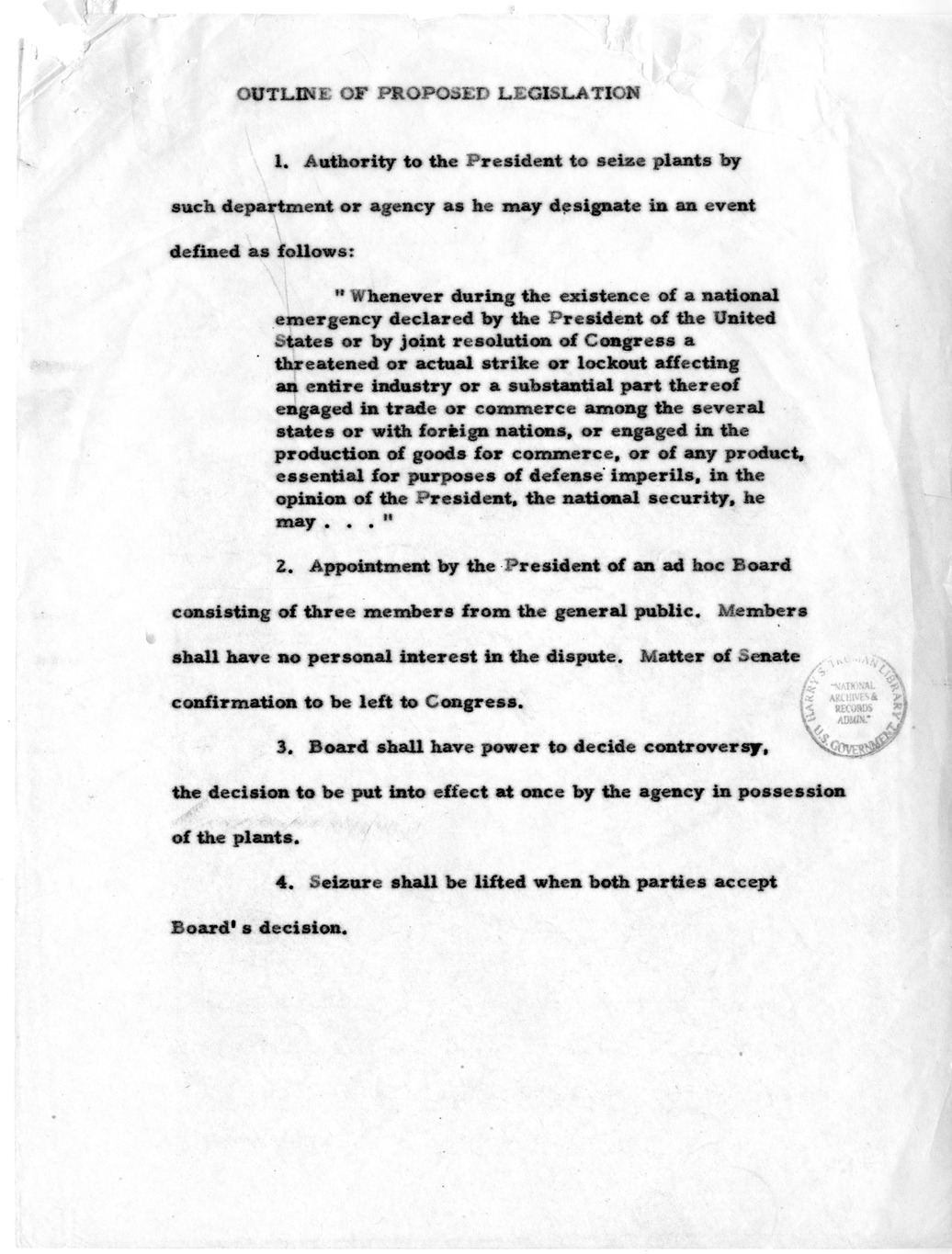 Memorandum from Charles S. Murphy to David Stowe and David Bell, with Attachments