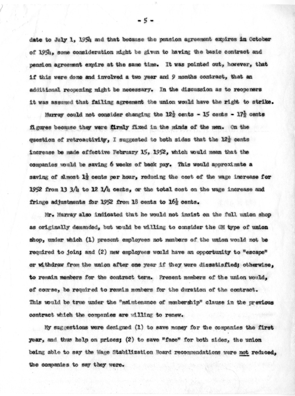 Memorandum from Nathan P. Feinsinger to John R. Steelman