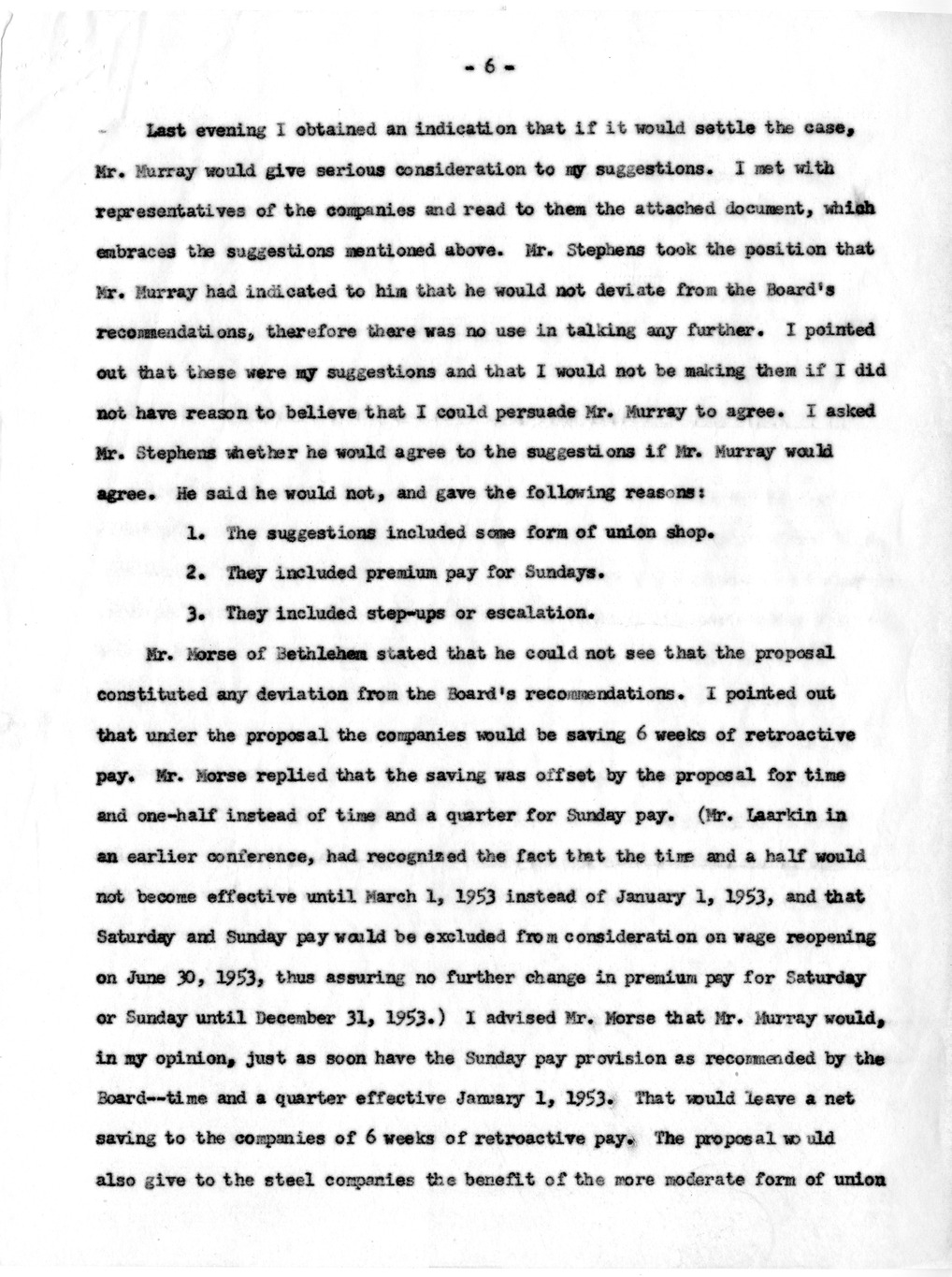 Memorandum from Nathan P. Feinsinger to John R. Steelman