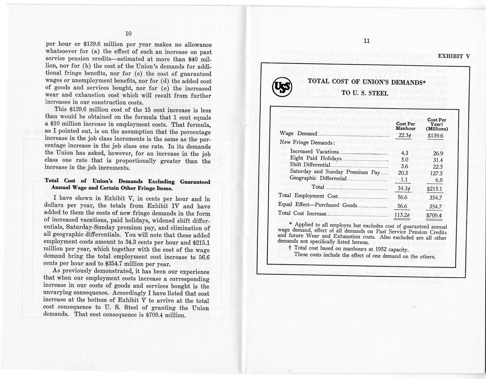 Wage Stabilization Board, Steel Panel, Case Number D-18-C, Statement of R. C. Tyson, Vice President and Comptroller, United States Steel Corporation