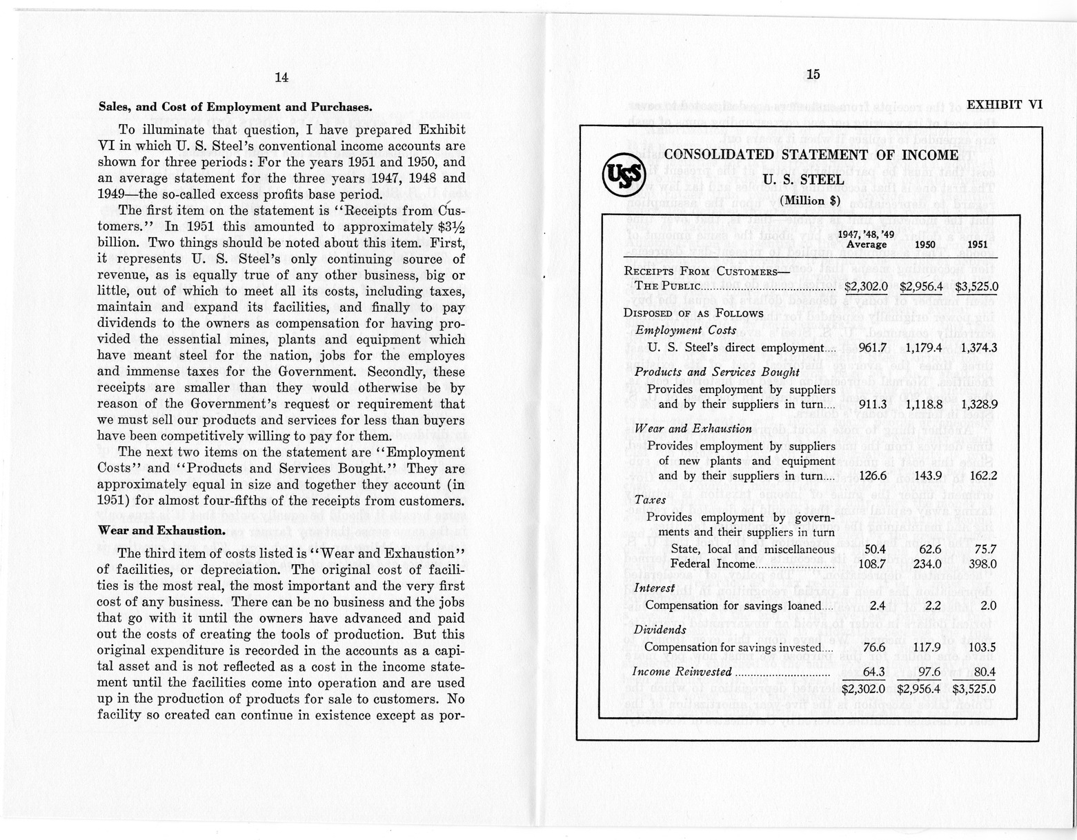 Wage Stabilization Board, Steel Panel, Case Number D-18-C, Statement of R. C. Tyson, Vice President and Comptroller, United States Steel Corporation