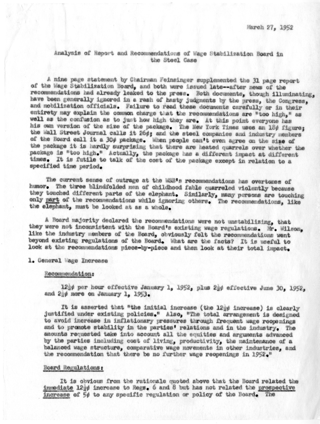Memorandum from Harold L. Enarson to David Stowe, with Attachment