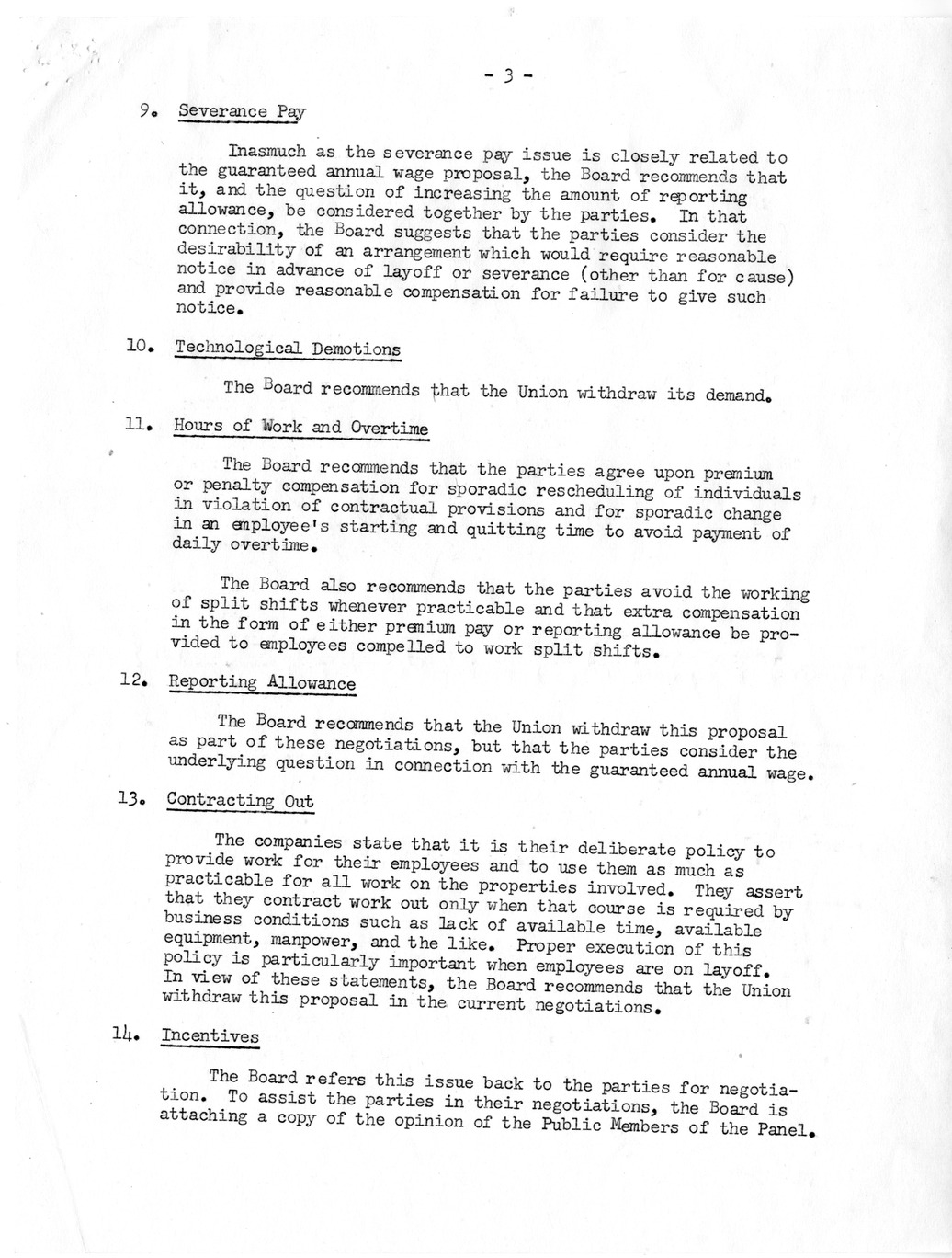 Memorandum from John R. Steelman to David Stowe, with Attached Report from the Wage Stabilization Board