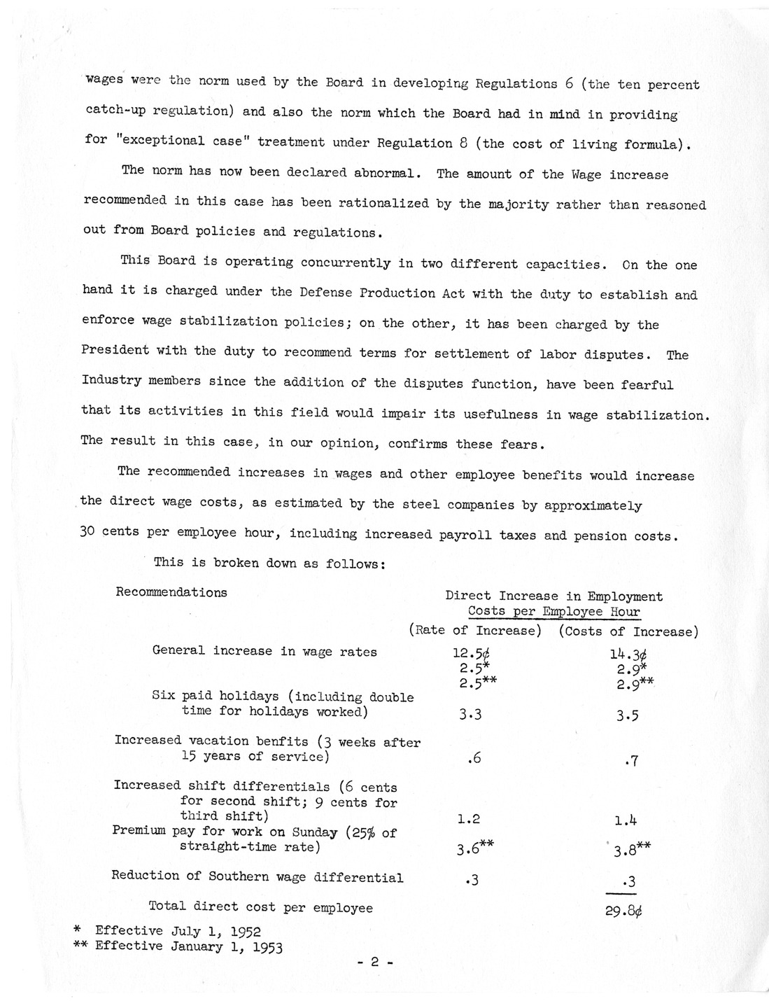 Press Release from the Wage Stabilization Board, Dissention in the Steel Case