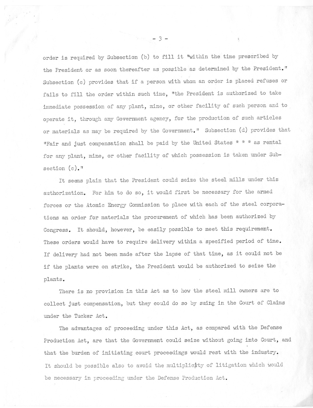 Memorandum Statutory Authorization for Seizure