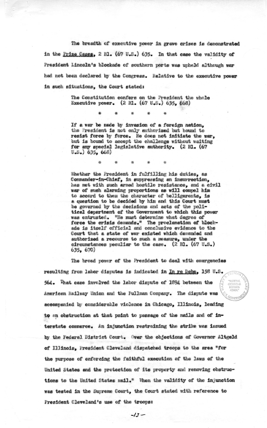 Memorandum to Assistant Attorney General Holmes Baldridge