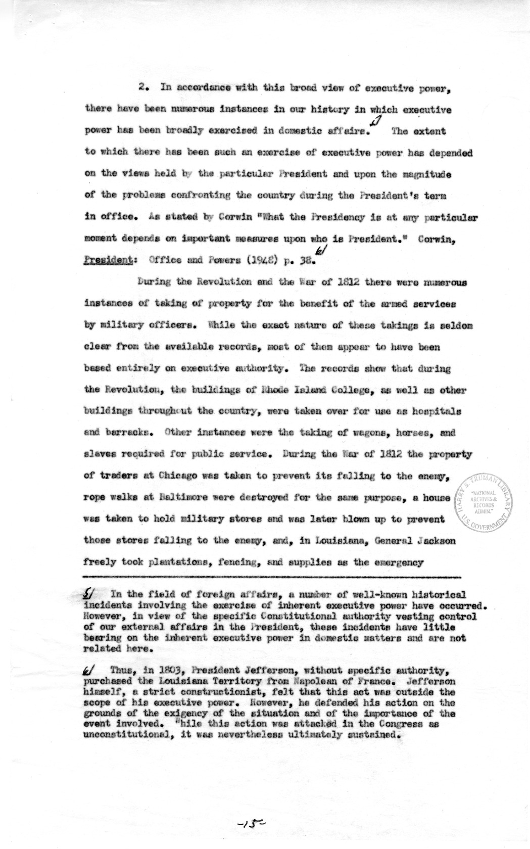 Memorandum to Assistant Attorney General Holmes Baldridge
