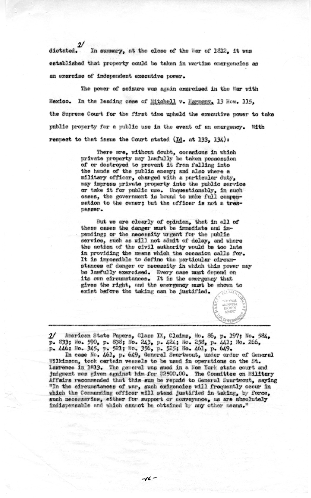 Memorandum to Assistant Attorney General Holmes Baldridge