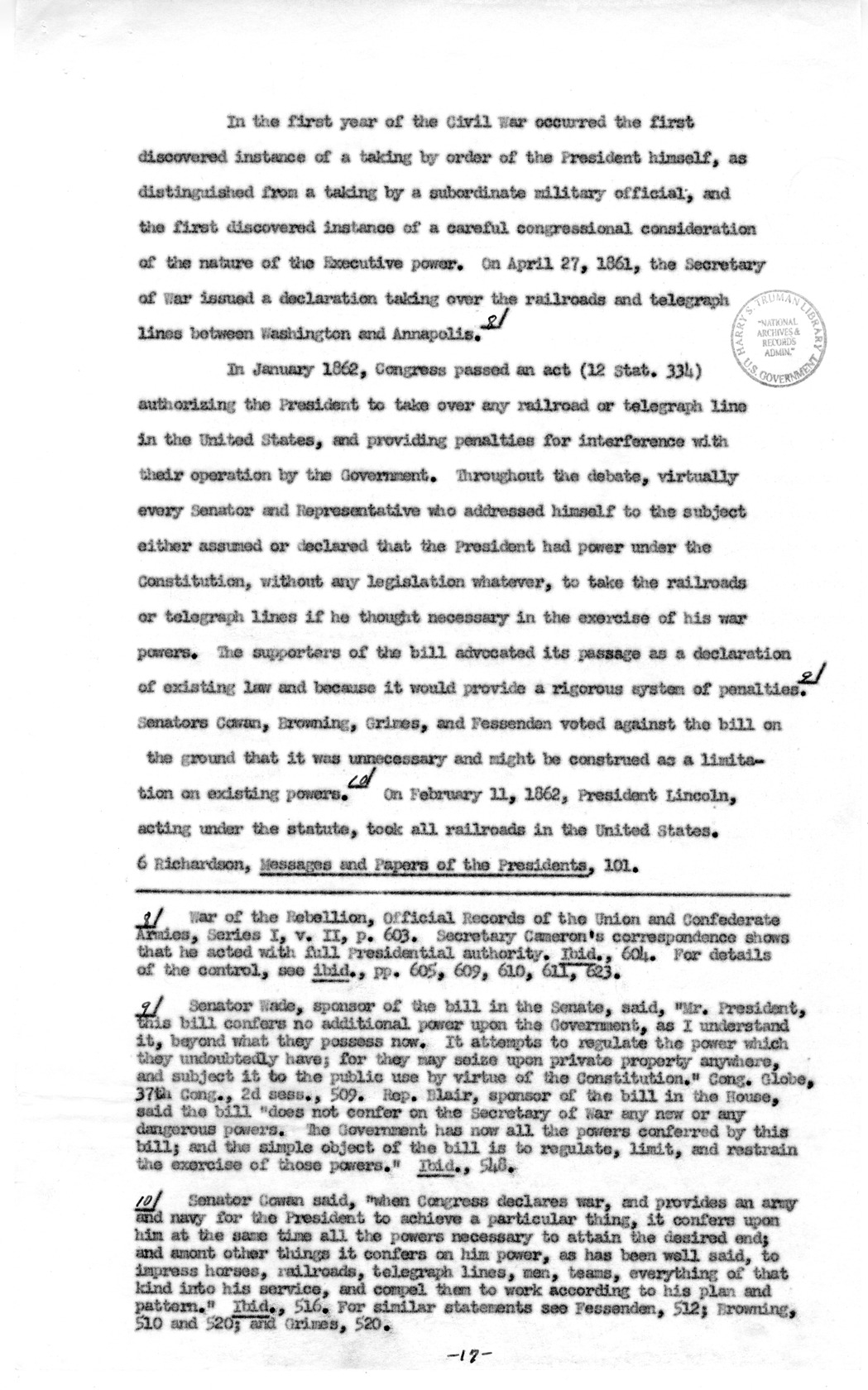 Memorandum to Assistant Attorney General Holmes Baldridge