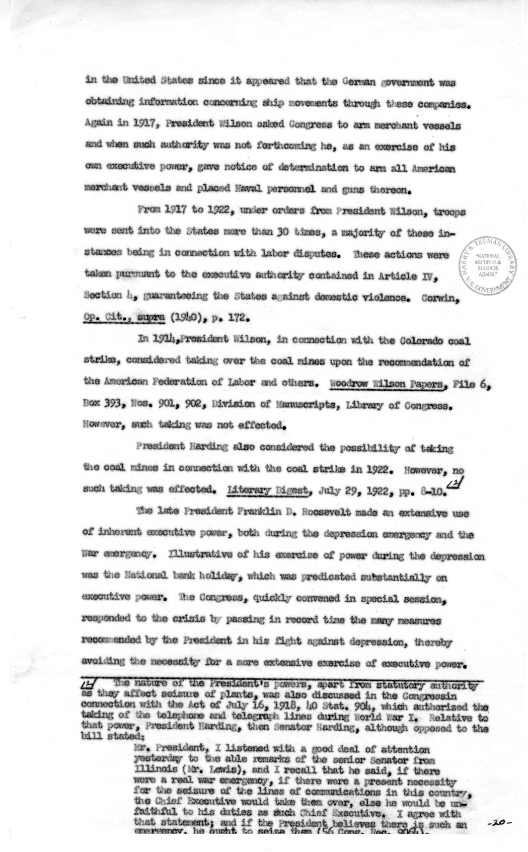 Memorandum to Assistant Attorney General Holmes Baldridge