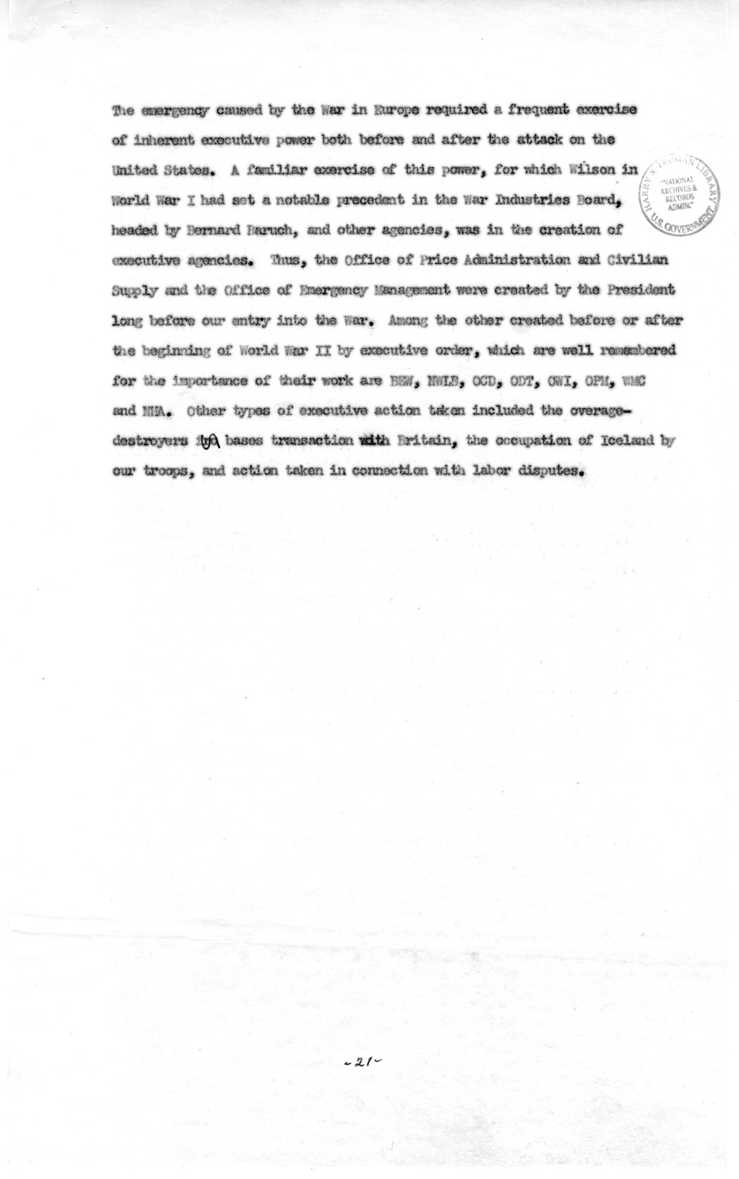 Memorandum to Assistant Attorney General Holmes Baldridge