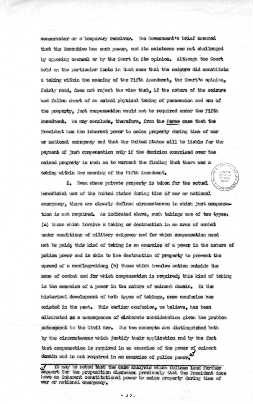 Memorandum to Assistant Attorney General Holmes Baldridge