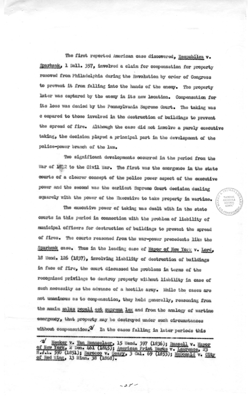 Memorandum to Assistant Attorney General Holmes Baldridge