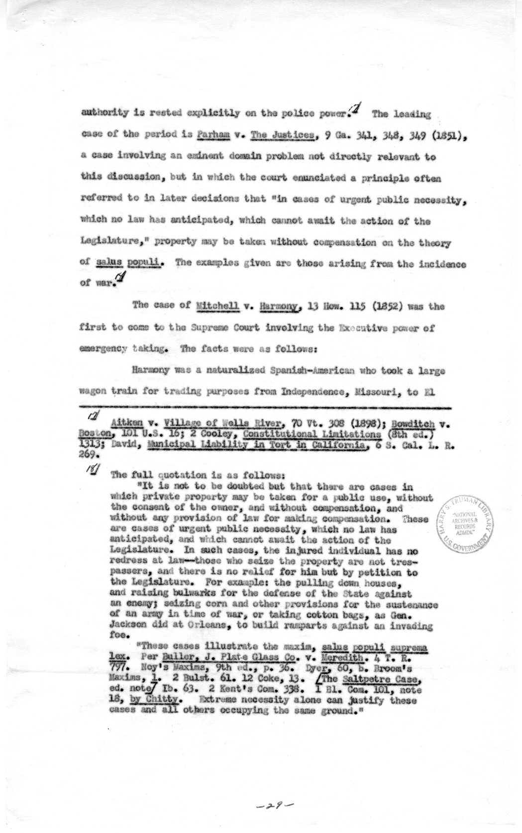 Memorandum to Assistant Attorney General Holmes Baldridge