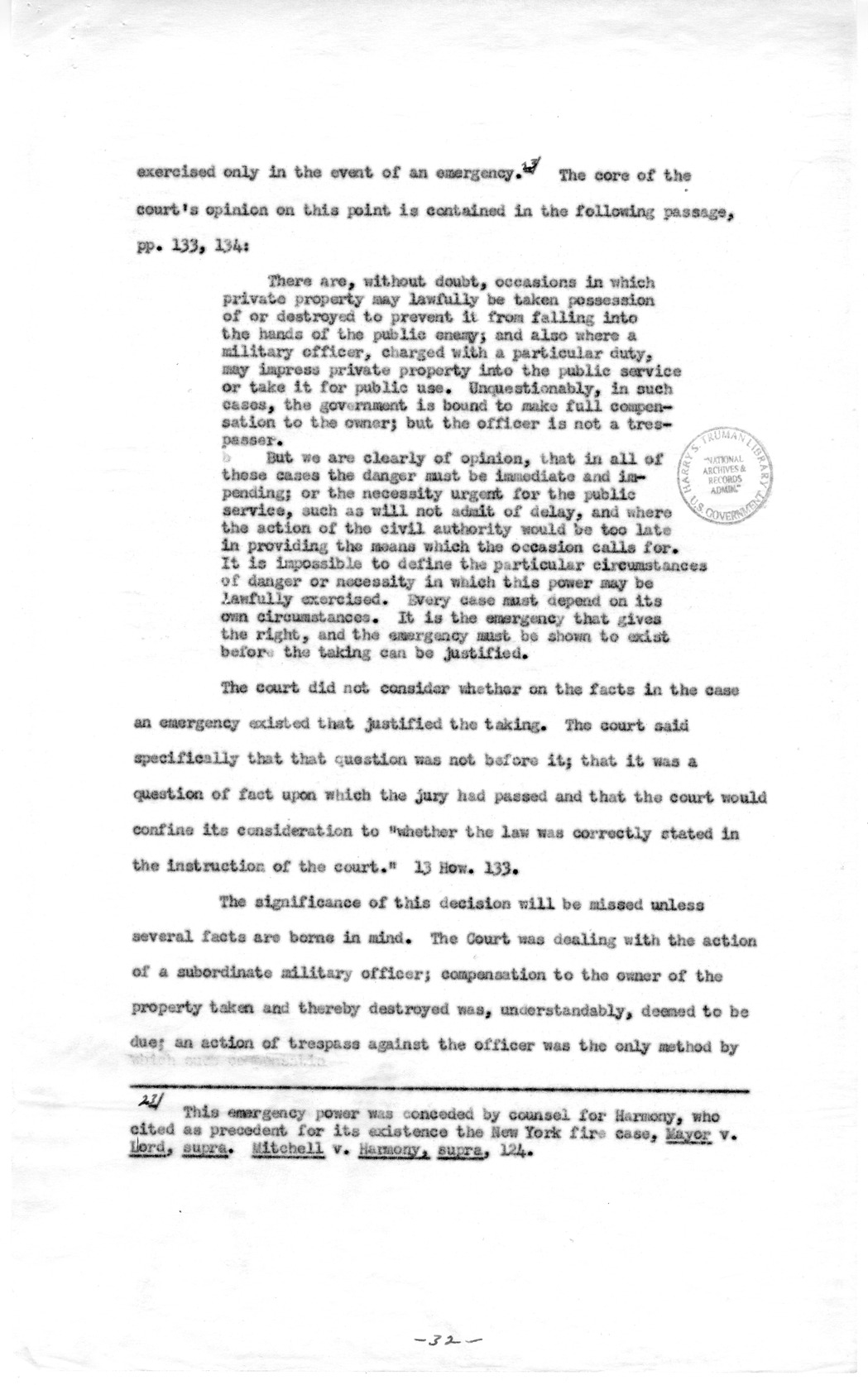 Memorandum to Assistant Attorney General Holmes Baldridge