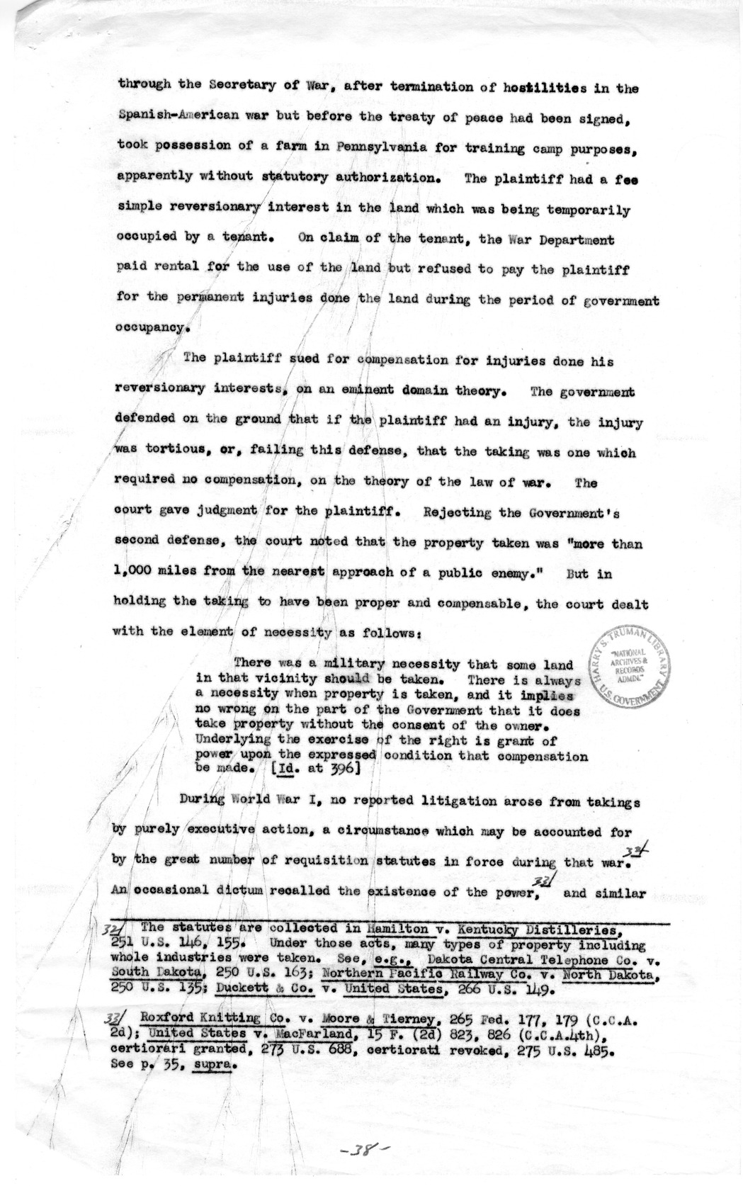 Memorandum to Assistant Attorney General Holmes Baldridge