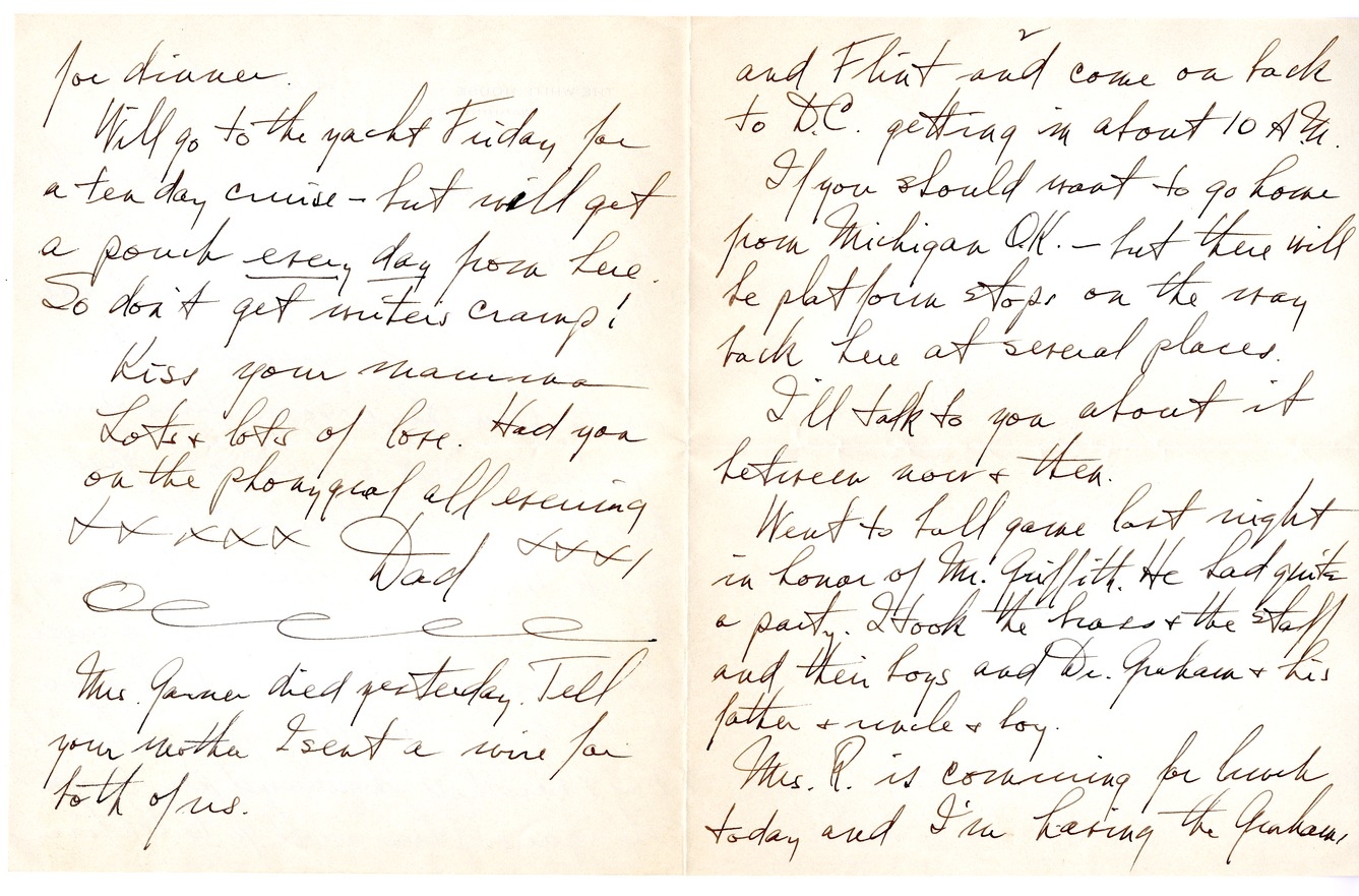 Letter from Harry S. Truman to Margaret Truman