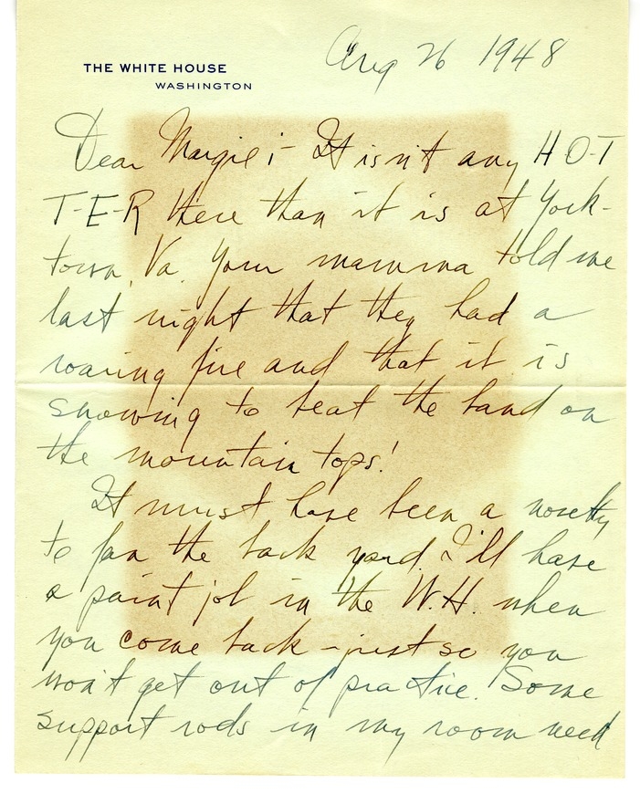 Letter from Harry S. Truman to Margaret Truman