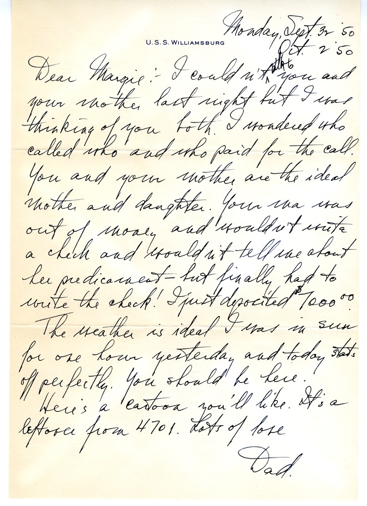 Letter from Harry S. Truman to Margaret Truman