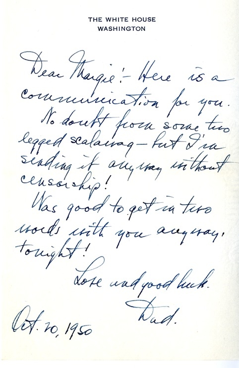Letter and Telegram from Harry S. Truman to Margaret Truman