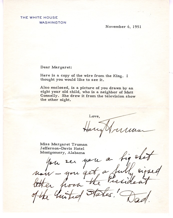 Letter from Harry S. Truman to Margaret Truman