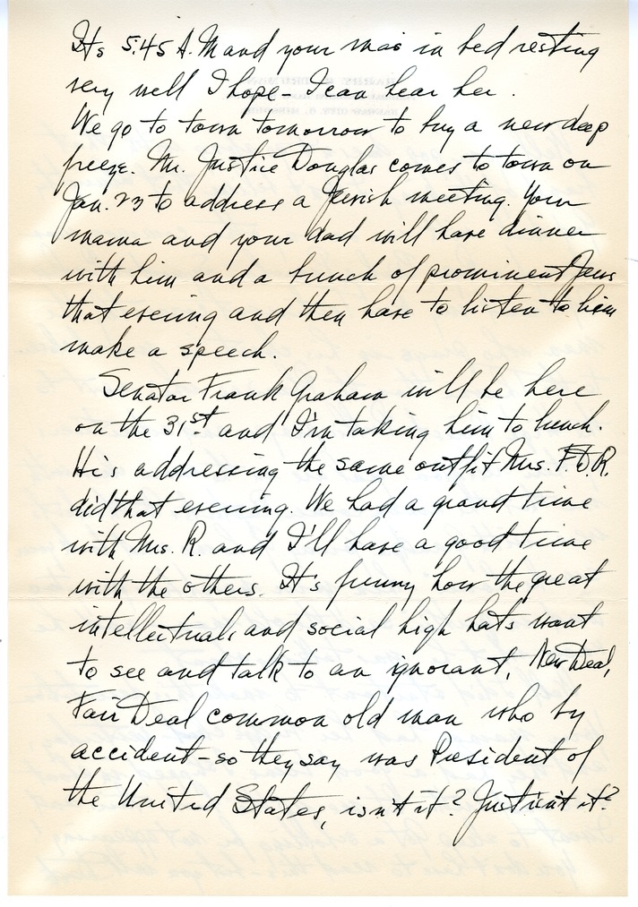 Letter from Harry S. Truman to Margaret Truman