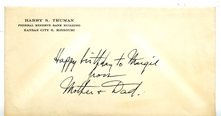 Letter from Harry S. Truman to Margaret Truman