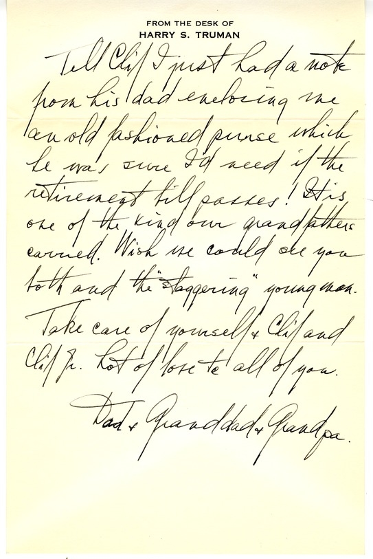 Letter from Harry S. Truman to Margaret Truman