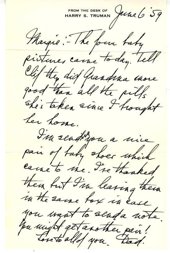 Letter from Harry S. Truman to Margaret Truman