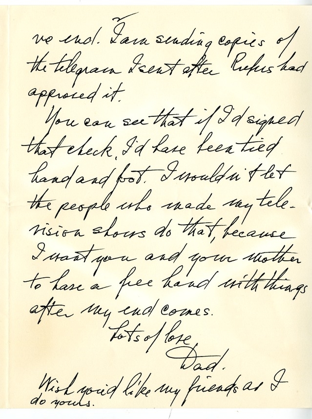 Letter from Harry S. Truman to Margaret Truman