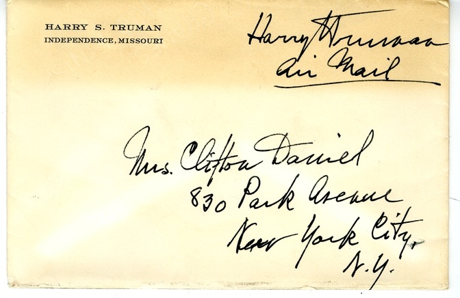 Letter from Harry S. Truman to Margaret Truman