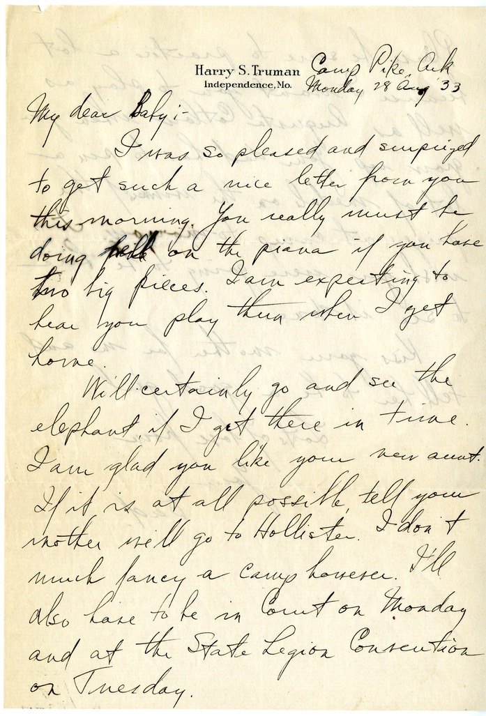 Letter from Harry S. Truman to Margaret Truman