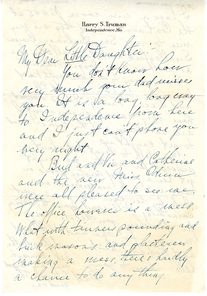 Letter from Harry S. Truman to Margaret Truman