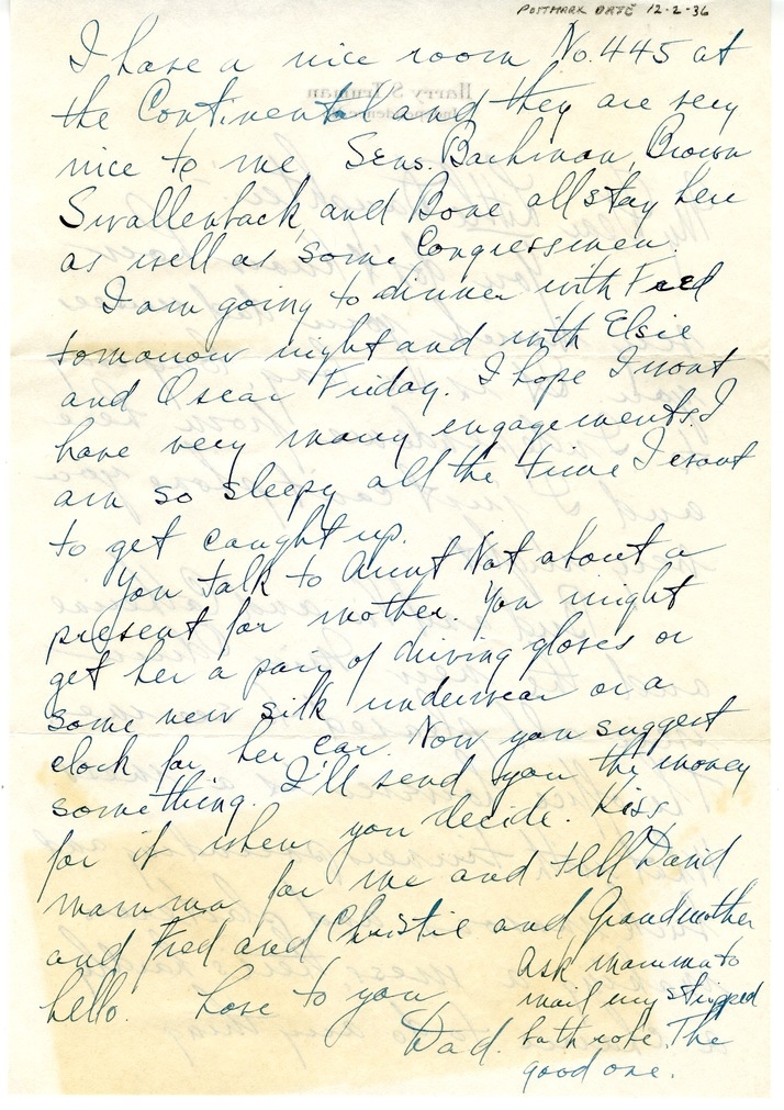 Letter from Harry S. Truman to Margaret Truman