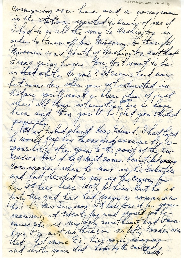 Letter from Harry S. Truman to Margaret Truman